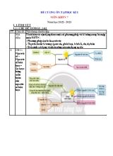 Đề cương ôn tập học kì 1 Khoa học tự nhiên Lớp 7 - Năm học 2022-2023